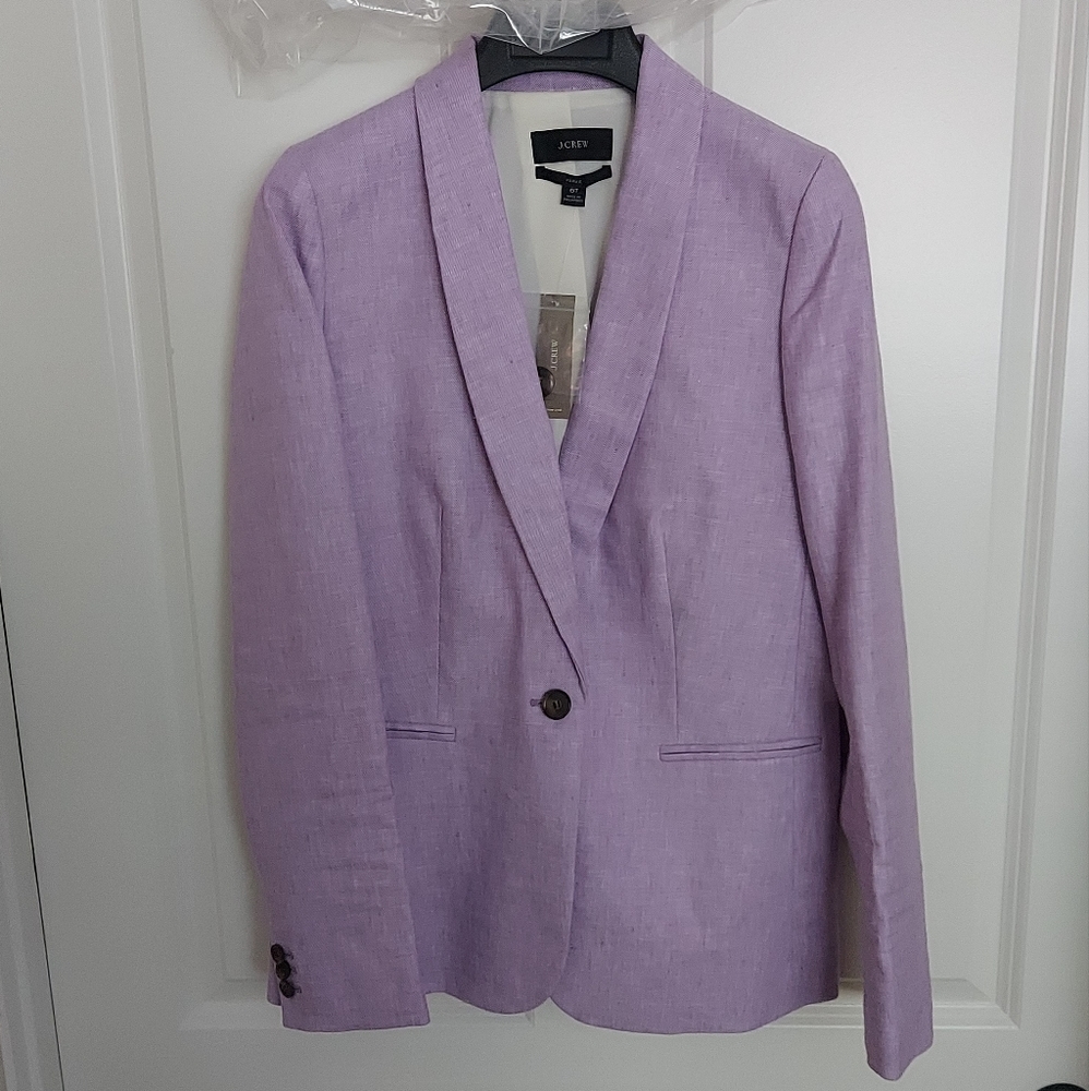 J. CREW New Parke Blazer in Stretch Linen - Orchid White TALL - Picture 4 of 10